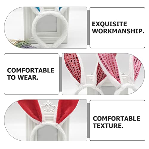 SAFIGLE Tiara De Orelhas De Coelhinho Da Páscoa De Pelúcia 10 Pçs Argola De Cabelo De Coelho Orelha