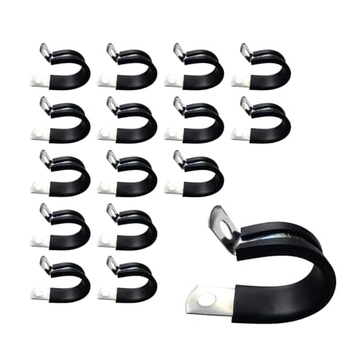HayEastdor 16 Pcs 1 In Line Tubing Mounting Clamps, Rubber Cushioned Insulated Metal Clamp Tube Holder for Tube Pipe or Wire Cord Installation, 304 Stainless Steel Cable Clamp Hardware(26mm)