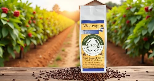 Aroma Coffee Bean Nicaragua Café en Grano Tueste Medio 8 oz miniatura 3