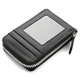RNIEGA Small Credit Card Holder Lightweight Vegan Leather Accordion Zipper Card Wallet Fashion Rfid Wallet for Women