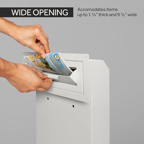 Image of Durabox Through-The-Door Drop Box Deposit Safe 12 x 6 x 15 - Heavy Duty Steel Mailbox with Lock for Receiving Mail, Checks, Letters, Cash and More for Home, Office and Commercial Use (D500) (Gray)