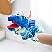 Burattini di Peluche di Dinosauro Giocattoli di Peluche ripieni Shark Dolphin Tortoise Dragon Animal Hand Puppet Dinosauro Blu
