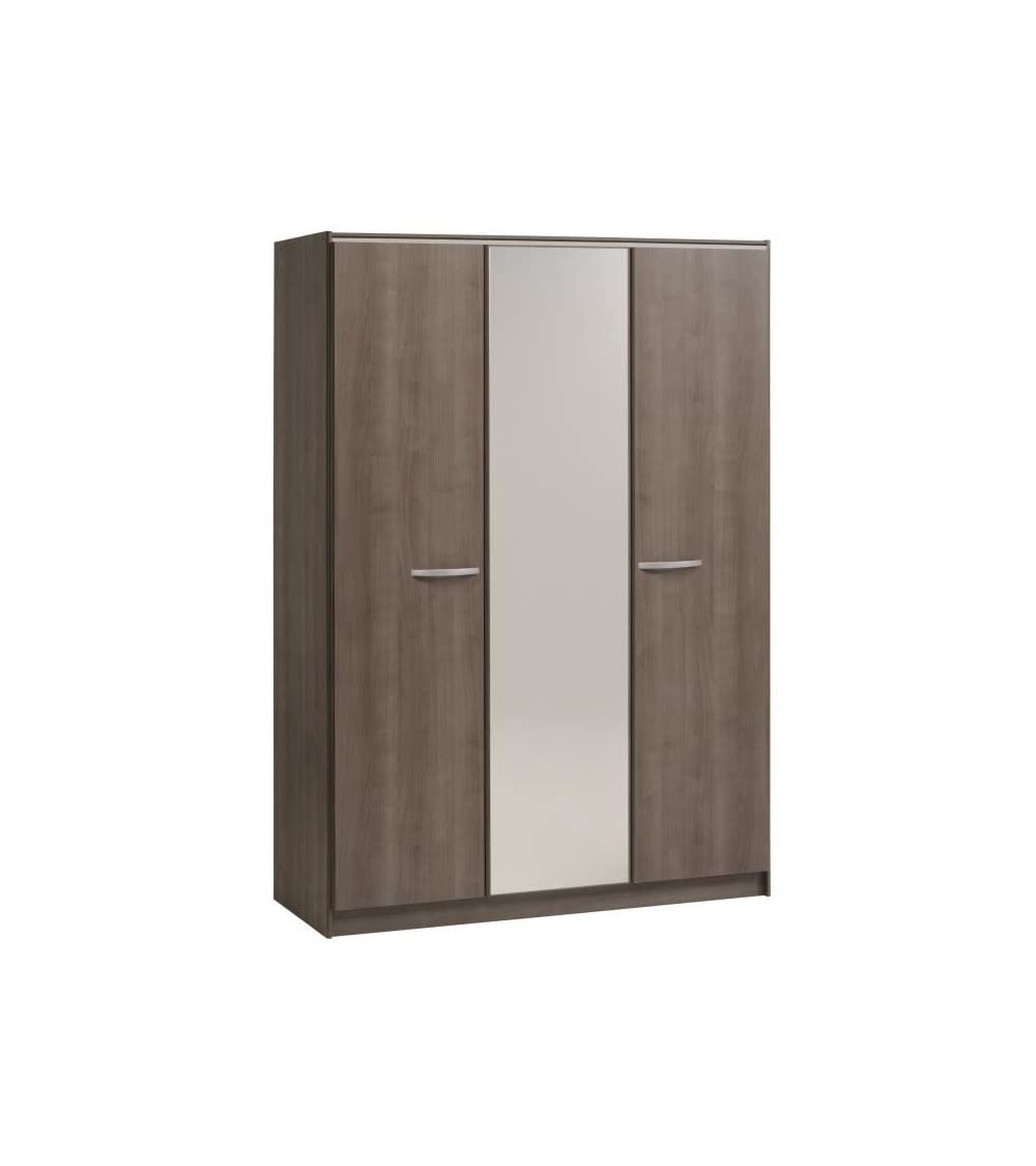YSA Chambre complete adulte - Contemporain - Decor noyer silver - l 140 x L 190 cm