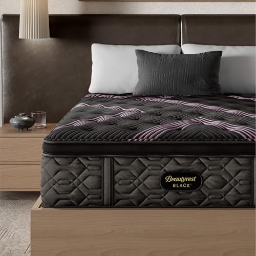 Beautyrest Black Series Two 16.25\" Plush Pillow Top King Mattress - Breathable, Cooling, and Supportive - CertiPUR-US Certified, 100-Night Sleep Trial, and 10-Year Limited Warranty