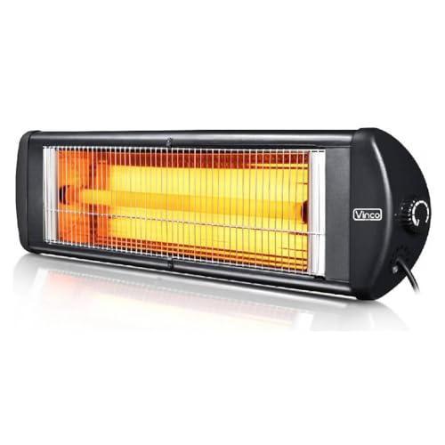 La zappa Poêle à panneau infrarouge mural adapté à une utilisation en extérieur Noir