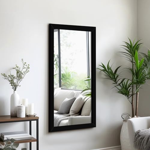 Image of Wall Hanging 3ft White Waterproof PVC Framed | Home Decor Wall Mounted Mirror for Bedroom Living Room Vanity Farmhouse | Wash Room Glass for Makup