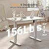 YDN Electric Standing Desk Adjustable Height, 40 x 24 Inches Stand up Desk with Cable Management, Home Office Desks with Splice Board & White Frame, White Top #2