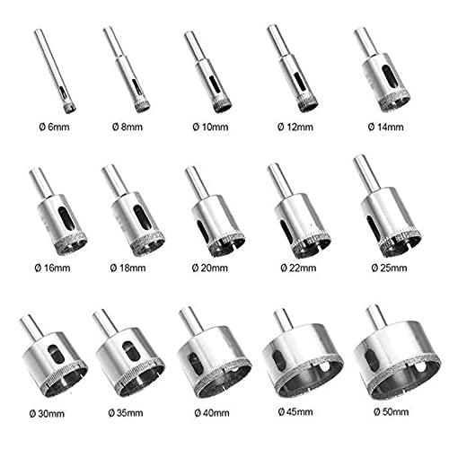 Juego de Brocas ZTBH 15 Piezas 6mm-50mm para Cerámica y Mármol miniatura 6