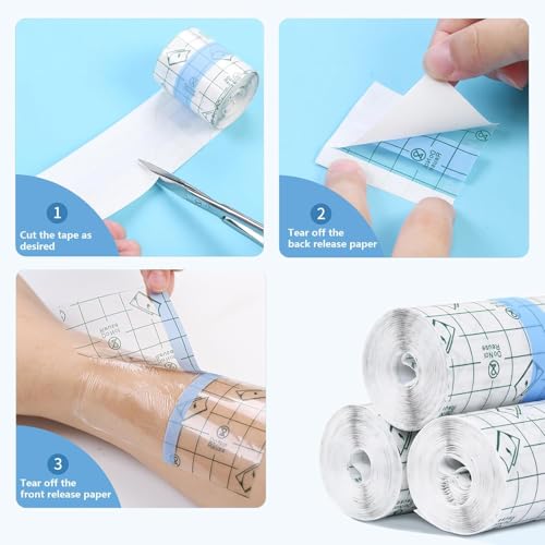 Image of ARTIBETTER Transparent Stretch Adhesive Bandage | Waterproof Clear Film Dressing Tape | Flexible Second-Skin Protective Wrap for Daily Use | Cut-to-Size Adhesive Tape Roll (1 Pc) (10cmx5m)