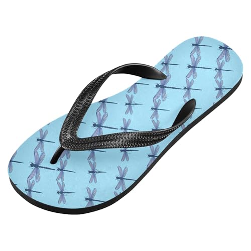 Burbuja Dragonflies on Blue Flip Flops for Women Men, Soft Thong Sandals Rubber Slippers for Pool Beach Essentials2