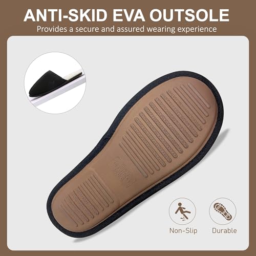 Image of Mens Scuff Slippers Micro Suede Memory Foam Slide Clogs Slip on Indoor Outdoor House Shoes