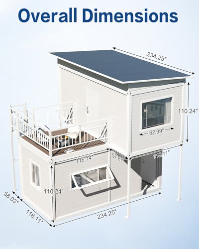 AJABEST Two-Story Tiny House: Modern Prefabricated Flat-Pack Home with Expandable Plastic Design, Portable Modular Dwelling for Hotel, Office, or Villa Use – Includes Restroom & On-site Installation - Image 3