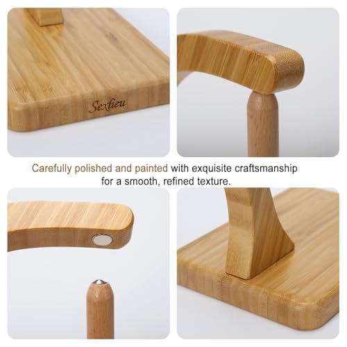 yarn holder for crocheting and knitting - magnetic wooden yarn holder spinner ideal for crochet accessories knitting accessories cool gifts for crocheters and knitting lovers natural