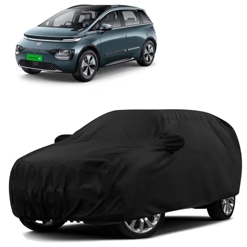 Image of Sulfar 100% Water Resistant Car Body Cover Compatible with Mirror for MG Windsor EV (Triple Stitched, Full Bottom Elastic, Black)