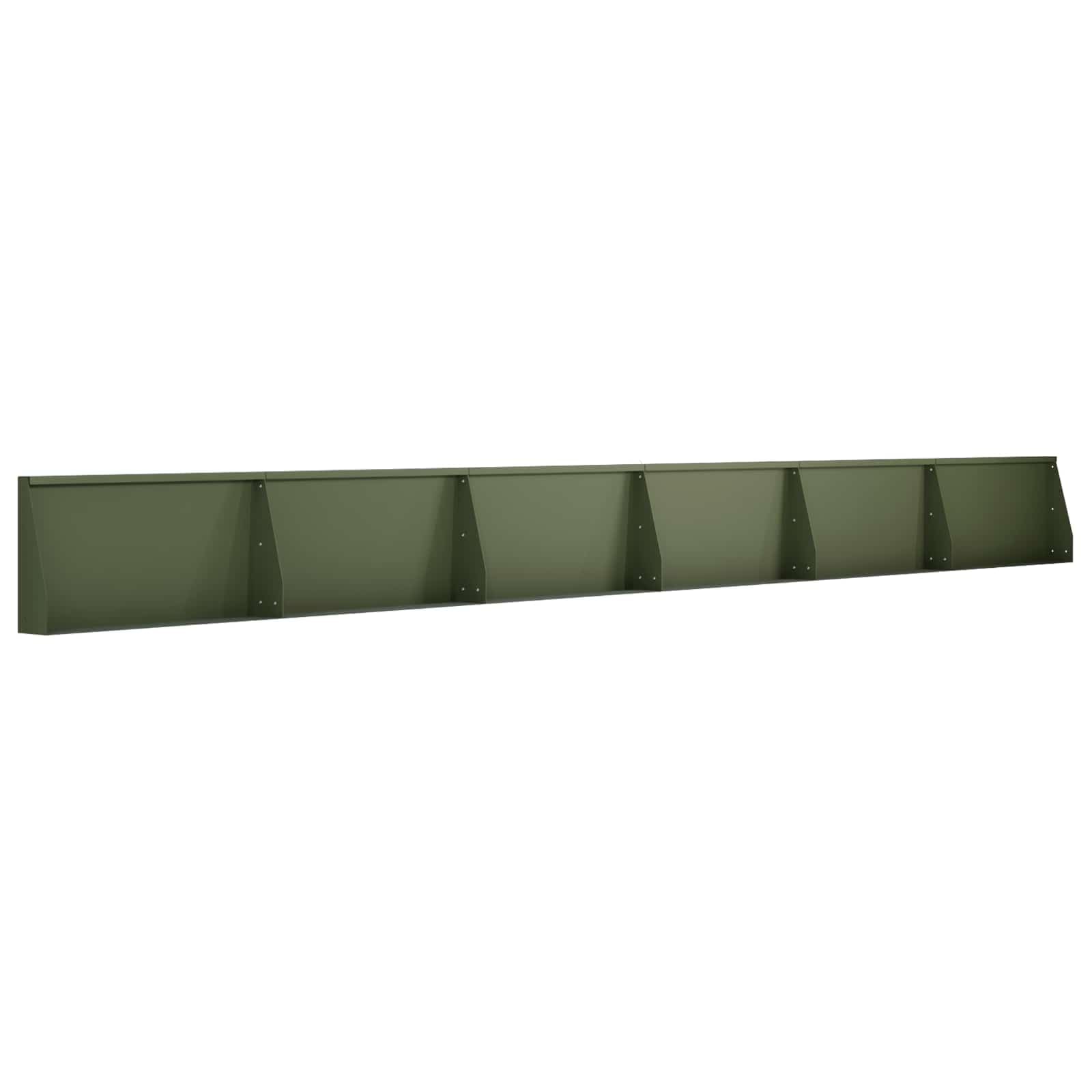 vidaXL Muro di contenimento 6 pz 80 x 12 x 40 cm Acciaio Verde Oliva