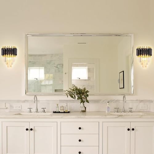 Image of 3 Layer Black Gold & Crystal LED Wall Light for Living Room, Bedroom & Home Decorative Wall Lamp for Cafe, Bar & Hotel (3 Layer Black Mamma WALL)