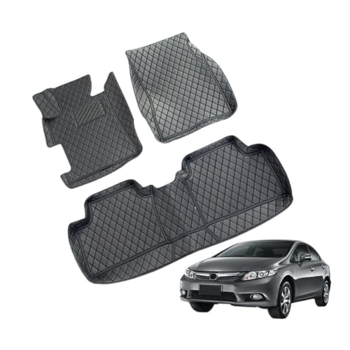 Tapis de voiture toutes saisons en cuir beige pour Civic 2009-2011 LHD