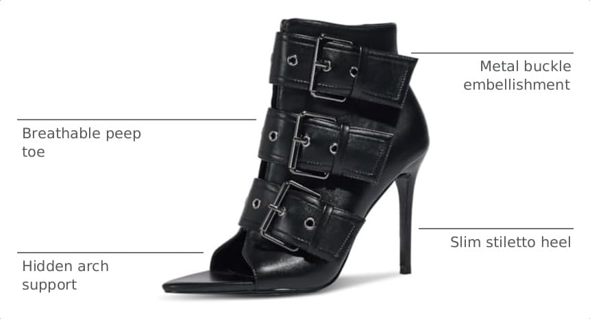 Image of Peep Toe Booties Women Stiletto Heels Sexy Dance Heels