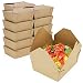 [40 Pack] 45 oz 6 x 5.75 x 2.5" Disposable Paper Take Out Food Containers, Microwaveble Folding Natural Kraft to Go Boxes #8