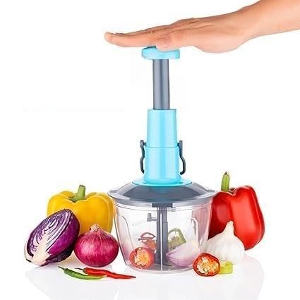 Manual Push Vegetable Chopper with Stainless Steel Blades | BPA-Free Bowl, Easy to Clean, Lightweight & Portable, One Push 24 Chops, Locking System-picture-24