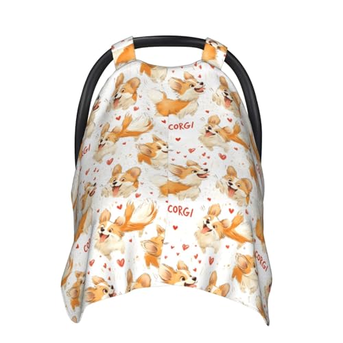 Housse de siège auto bébé pour voyager avec l'imprimé Corgi mignon