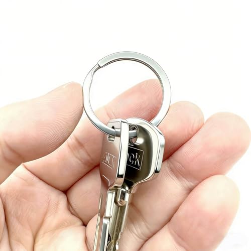 Image of 11 Pcs Stainless Steel Keyrings,Heavy Duty Round Split Key Chain Rings,30 mm /1.2 inch Flat Keyring