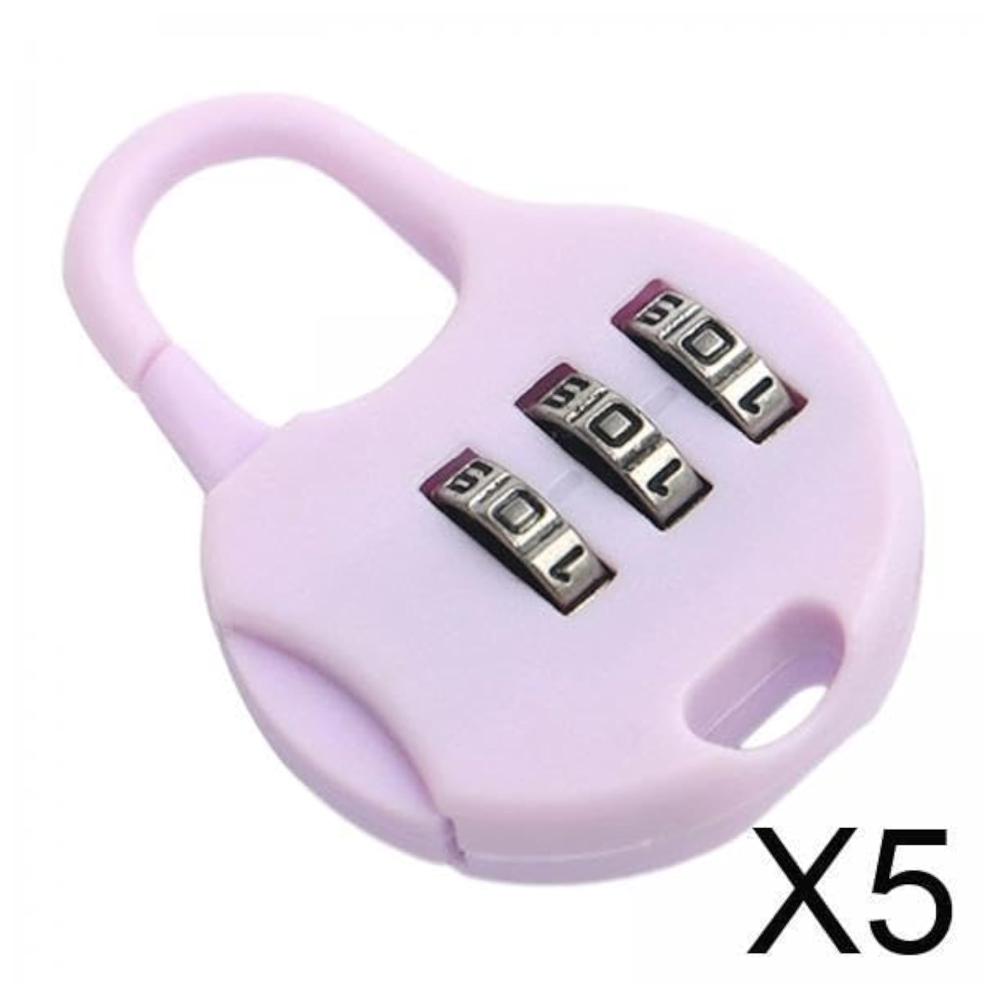 5x3 Digit Combination Lock, Light Purple