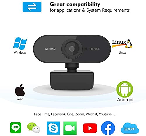 Webcam Full HD 1080p USB avec micro intégré pour PC et Mac - 6