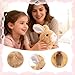 KEHOO Hopping Bunny Toy, Easter Educational Interactive Bunny Toy, Plush Bunny Hopping Rabbit with Sounds and Movements, Twitching Mouth and Nose, and Wiggling Ears (brrow)