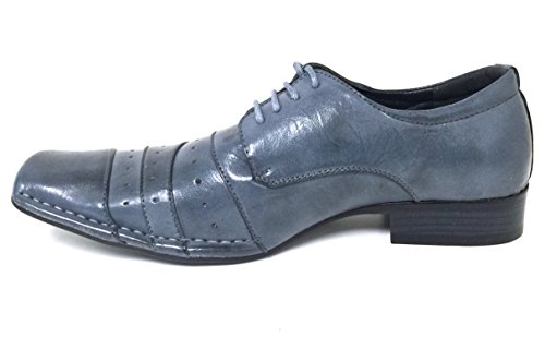 Men's Dress Shoes Italian Style Oxfords Pleated Casual Fashion Lace up Tapered Toe, Black, Blue, Burgundy4