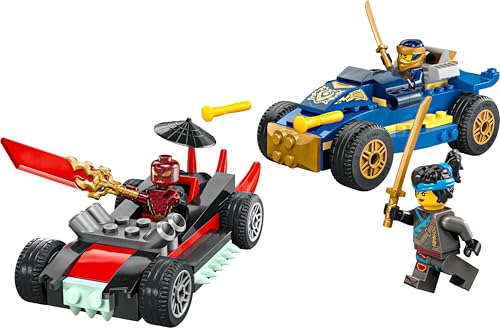 Image of LEGO NINJAGO Rogue vs. Drix Race Car Duel Ninja Toy Playset 71840 Building Blocks Toys for 4+ Gift for Boys and Girls