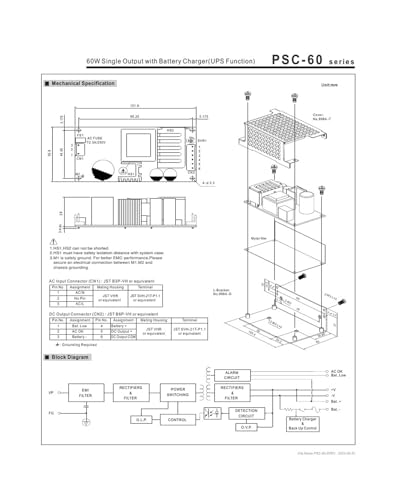 Alimentation PSC-60A PSC-60B transformateur 24V 12V - 5