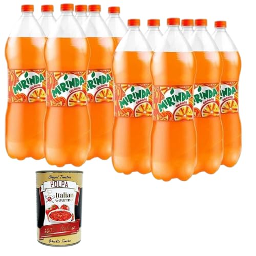 Italian Gourmet Mirinda Orange Limonade, Kohlensäurehaltiges Erfrischungsgetränk, 6 x 1,5 l+ Italian Gourmet Polpa