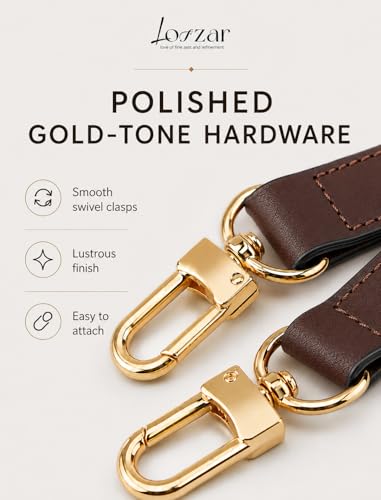 Image of Vachetta Bag Strap for LV Speedy Boulogne Noe and More, Ebene | 0.5 In Wide Adjustable Bag Strap For Shoulder Or Crossbody Carry, Daily Outings, Travel, And Bags Without Side Strap Clasps