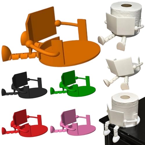 読書トイレットペーパーホルダー 読書トイレットペーパー収納ラック 自立 面白い 可愛い ティッシュロールオーガナイザー かわいい 楽しい ペーパーディスペンサー 取り付け簡単 リビングルーム キッチン 洗面所 バスルームアクセサリー 贈り物にも最適 (オレンジ) [並行輸入品]