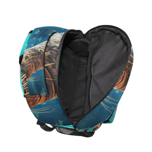 Sac à dos école phoque nageant pour étudiant avec compartiment PC
