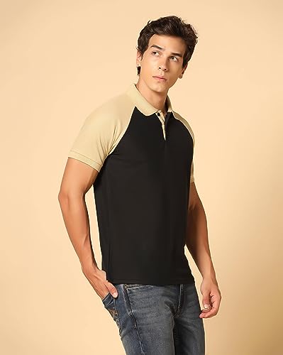 Image of INKKR Men's Solid Regular Fit T-Shirt ((FACTORY-A11)-(3XL)-Black FCT11 01