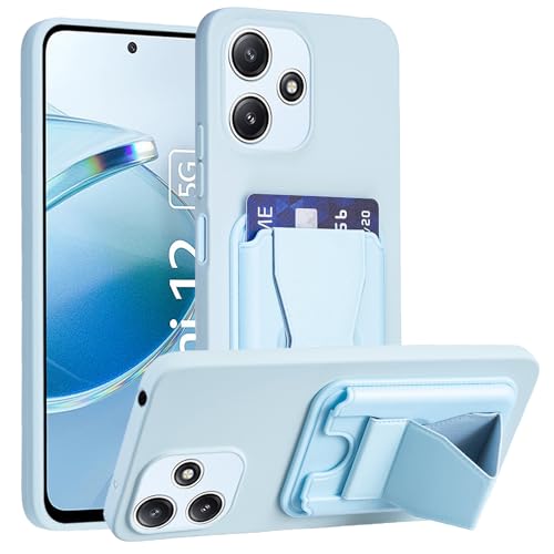 �y Lanfyo �zRedmi 12 5G �Ή� �P�[�X �J�[�h���[ �ϏՌ��ی�J�o�[�i�X�J�C�u���[�j���b�h�~�[12 5g �w�� �J�[�h���[ �X�}�z�P�[�X �X�^���h�@�\ �}�b�g���� ����~�� �C�菝�h�~ �����h�~ redmi125g �\�t�g�J�o�[ (Blu
