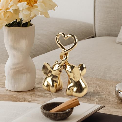Statue d'éléphant cadeau de mariage romantique en résine d'art - 4