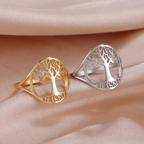 Bague Tree of Life pour femme en acier, le bijou anti-ternissement qui ne verdit pas la peau - 2