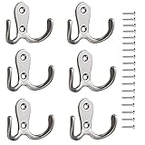 ◆ Gancho doble para ahorrar espacio: con un diseño de gancho doble de metal, estos ganchos para bata son lo suficientemente fuertes como para sostener dos o más artículos, lo que puede ayudarte a mantener tu habitación ordenada y ahorrar espacio.