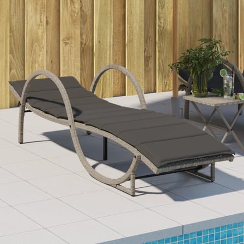 Transat Jardin Extérieur, en Rotin Synthétique avec Coussin, Dossier 3 Positions Réglable, Structure Acier Résistante, Transat Jardin Exterieur, Bains de...