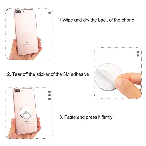 Bybart Phone Ring Stand [2 Pack] Universal Phone Finger Ring Grip Holder Compatible With Iphone Xs Max Xr X 8 7 6 6S Plus, Samsung Galaxy S9 S8 Plus S7 S6 & Other Smartphones - White Black Marble #TOP6