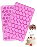 ZKUNL 2 pièces Moule en Silicone en Forme de Cœur, Moule à chocolat en polycarbonate, Moules Bonbons Silicone, pour la Confection de Pralines, Glaçons, Bonbons, Mousses et Gelées