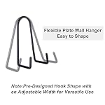 Adjustable Wall Plate Hangers for 7-14 inches Plate, Rubber Coating Anti-Scratch Plate Display, Vertical Stand Holder for Plaque, Tray, Framed Art, Black 4 Pack - Image 5