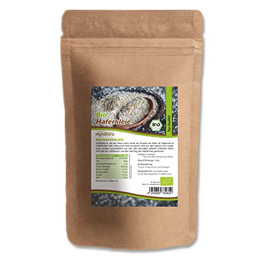 Mynatura Bio Haferkleie I Hafer I Ballaststoffe I Für Müsli und Porridge I Zum Backen I Vegane Küche I Bewusste Ernährung I Im Beutel (1x 1000g)