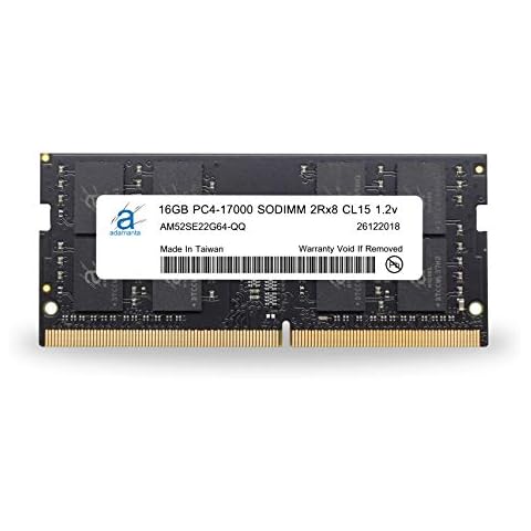 Adamanta 16GB (1x16GB) DDR4 2133Mhz PC4-17000 SODIMM 2Rx8 CL15 1.2v Non-ECC Unbuffered Notebook DRAM RAM Cover