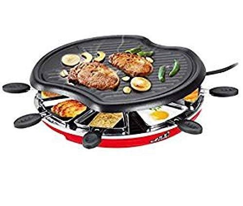 AZHom Electric Grill Korean Style Non-Stick Baking Pan Powerful Stovetop BBQ Poke Teppanyaki Multi-Function Baking Pan with 8 Hand Holders 1300W Red