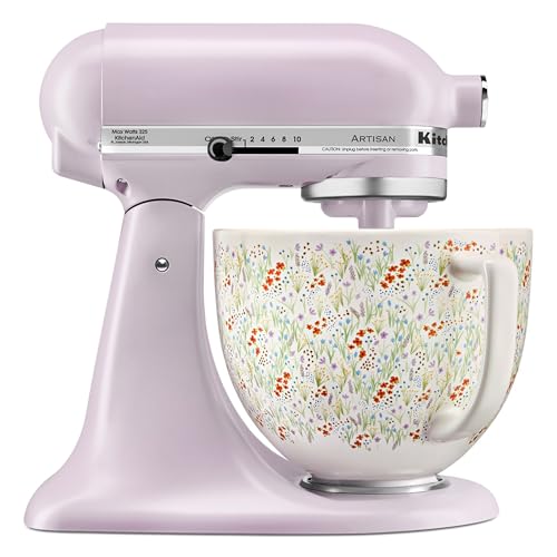 Image of KitchenAid 5 Quart Ceramic Bowl, compatible 4.5 or 5Q Tilt-Head Stand Mixer, KSM2CB5WF, Wildflower