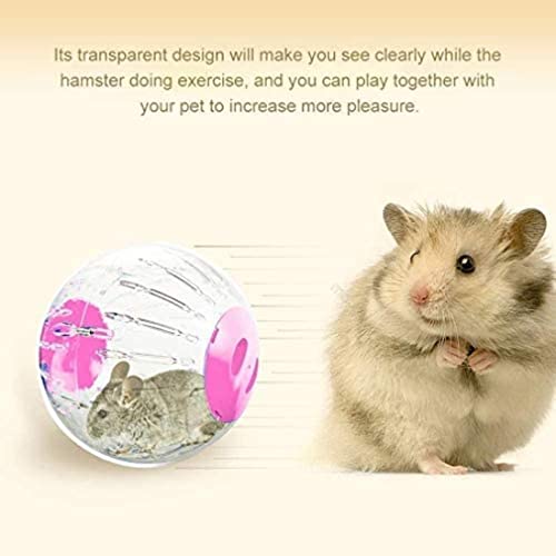 New Cute Hamster Running Ball 4.7 Inches Crystal Ball For Hamsters Small Silent Exercise Wheel Small Animals Cage Accessories Small Animal Pet Toys Ball Mouse Ball (Pink) #TOP6
